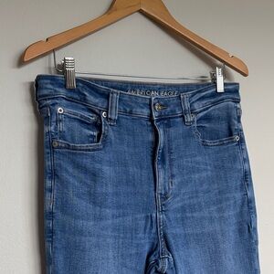 American Eagle Outfitters Super High- Rise Flare Blue Jeans